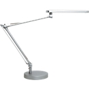 LED table lamp MAMBOLED, 7 W, 665 lm, with diffuser, rotatable and tiltable, base + clamp, metal gray