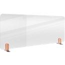 Legamaster cloison de bureau transparente Elements, verre acrylique, y compris 2 supports de pied, L 1600 x H 600 x P 5 mm