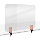 Legamaster séparateur de table transparent Elements, verre acrylique, y compris 2 pinces de table, L 800 x H 600 x P 5 mm