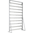 Legbord, aan 1 kant te monteren, 10 rijen, zonder open voorraadbakken, B 1145 x D 400 x H 1950 mm, staal, grijs
