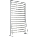 Legbord, aan 1 kant te monteren, 15 rijen, zonder open voorraadbakken, B 1145 x D 400 x H 1950 mm, staal, grijs