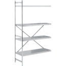 Legbord aanbouw, roestvrij staal, gesloten legborden, B 1175 x D 500 mm