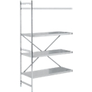 Legbord aanbouw, roestvrij staal, gesloten legborden, B 1175 x D 600 mm