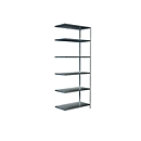 Legborden zonder bouten in modulair systeem, aanbouwstelling, 1000 x 500 x 2500 mm, gegalvaniseerd