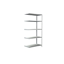 Legborden zonder grendels in modulair systeem, aanbouwstelling, 1000 x 500 x 2000 mm, wit