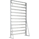 Legbordstelling, 1 zijdelings te monteren, 11 rijen, zonder open magazijnbakken, B 1145 x D 400 x H 1950 mm, staal, grijs