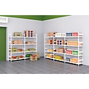 Legbordstelling Galva, B 750 x D 400 x H 1900 mm, 4 legborden, zonder eindframe, staal met poedercoating
