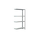 Legbordstelling in modulair systeem, Aanbouwstelling, 800 x 300 x 1500 mm, wit