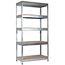 Legbordstelling zware belasting - complete stelling - stalen - l. 1000 x D 500 x H 2000 mm - verzinkt en spaanplaat