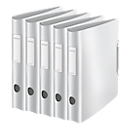 LEITZ® binder Active Style, DIN A4, back width 65 mm, 5 pieces, arctic white