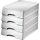 LEITZ® Brievenbak met lade Plus, A4, kunststof, 4 st., grijs