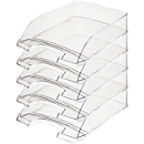 LEITZ® Corbeille à courrier Standard 5226, plastique, 5 pièces, transparent