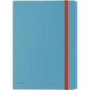 LEITZ® corner elastic folder Cosy, A4, up to 150 sheets, 3 flaps & inner pocket, rubber band fastener, polypropylene, blue