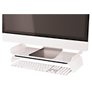 LEITZ® Ergo WOW Monitorständer, ergonomisch, für Monitore bis 27", 2-stufig höhenverstellbar mit Ablagefläche für Tastatur, B 209 x H 112 mm, weiß/schwarz