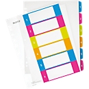 LEITZ® kunststof indexbladen Wow, cijfers 1-6, A4 extra breed, Via pc beletterbaar, losbladig
