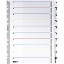 LEITZ® opnieuw beschrijfbare karton indexbladen, cijfers 1-10,  geperforeerd