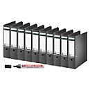 LEITZ® ordner 1007, A4, 80 mm, 10 stuks, zwart + GRATIS Edding permanent marker 3000