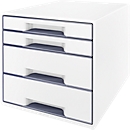 LEITZ® Schubladenbox WOW CUBE 5213, 4 Schübe, DIN A4, Polystyrol, weiß