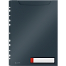 Leitz® Sichthülle Cosy Privacy Maxi, blickdicht, A4, bis 150 Blatt, Lochrand einklappbar, Schreibschild, 3 Stück, grau