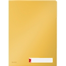LEITZ® transparent folder Cosy Privacy, opaque, A4, for up to 40 sheets, 3 compartments & inscription label, 3 pieces, yellow