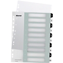 Leitz WOW Register, Kunststoff, schwarz-weiss, DIN A4, Überbreite, 1-12, 12 Taben, transparent