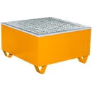 Lekbak AW1-PE - staal - 200 liter - 1 vat van 200 liter - B 815 x D 815 x H 470 mm - oranje