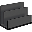 Letter rack WEDO Black Office, black matt/glossy, 2 compartments