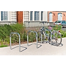 Leunbeugel, 2-zijdig, B 750 x D 50 x H 1000 mm, met rubber beklede beugels, gegalvaniseerd, voor plaatsing in beton