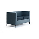 Leyform 2-Sitzer Sofa, B 1270 x T 600 x H 730 mm, 2-farbiger Stoffbezug und Mehrschichtholz, dunkelblau/hellblau