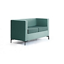 Leyform 2-Sitzer Sofa, B 1270 x T 600 x H 730 mm, 2-farbiger Stoffbezug und Mehrschichtholz, dunkelpetrol/hellpetrol