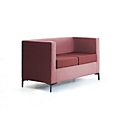 Leyform 2-Sitzer Sofa, B 1270 x T 600 x H 730 mm, 2-farbiger Stoffbezug und Mehrschichtholz, dunkelrot/hellrot
