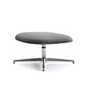 Leyform Fußhocker, drehbar, B 740 x T 740 x H 380 mm, Wollmischgewebe/Aluminium, dunkelgrau/chromsilber