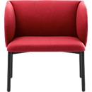 Leyform LIV fauteuil de réception, structure en tube d'acier, revêtement en tissu, L 730 x P 620 x H 740 mm, rouge chiné