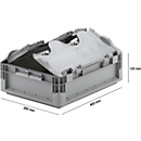 Lichte Eurobox ELB 4120, van PP, inhoud 10,9 l, met deksel, grijs