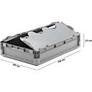 Lichte Eurobox ELB 6120, van PP, inhoud 23,3 l, met deksel, grijs