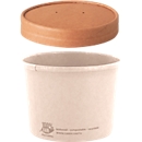 Lids Papstar pure, for soup cups, Ø 98 mm, 25 pcs., compostable, virgin fibre cardboard, brown