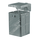 Litter bin with hat, hot-dip galvanized