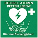 Locatiesticker defibrillator AED, maat M, B 200 x D 200 mm (alleen voor de Duitstalige gemeenschap)