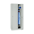 Locker, 2 doors, W 800 x H 1800 mm, cylinder lock, luminous grey