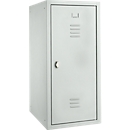 Locker, plaatstaal, B 400 x D 500 x H 1000 mm, veiligheidsslot met draaiende grendel, gemonteerd, lichtgrijs