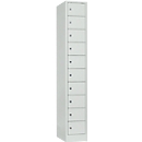 Lockerkast, plaatstaal, deuraanslag rechts, cilinderslot, 10 vakken, B 300 x H 1800 mm, lichtgrijs RAL 7035/lichtgrijs RAL 7035