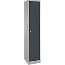 Lockerkast, staal, cilinderslot, met etikethouder, 1 compartiment, licht zilver/antraciet RAL 7016