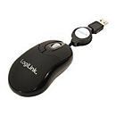LogiLink Mini with retractable cable - Maus - rechts- und linkshändig - optisch - 3 Tasten - kabelgebunden