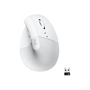 Logitech Lift Vertical Ergonomic Mouse - vertikale Maus - Bluetooth, 2.4 GHz - Off-White