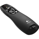 Logitech® Wireless Presenter R400, roter Laserpointer Klasse 2, Reichweite bis 15 m, USB-Empfänger, Kunststoff, schwarz, inkl. Batterien & Reiseetui