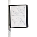 Lot de supports muraux magnétiques VARIO WALL, avec 5 pochettes pour système de présentation, noir