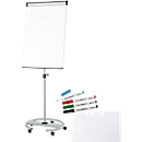 Lot éco: flipchart MAULsolid, mobile, hauteur ajustable + 1 bloc et 4 marqueurs gratuits