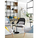 Lounge chair, 4 legs, W 700 x D 655 x H 755 mm, upholstered, seat shell black