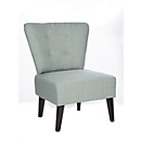 Lounge fauteuil BRIGHTON, stofbekleding, vintage look, massief houten poten, lichtgrijs