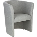 Lounge fauteuil gestoffeerd Nowy Styl CLUB, volledige stoffering, met bodemglijders, lichtgrijs